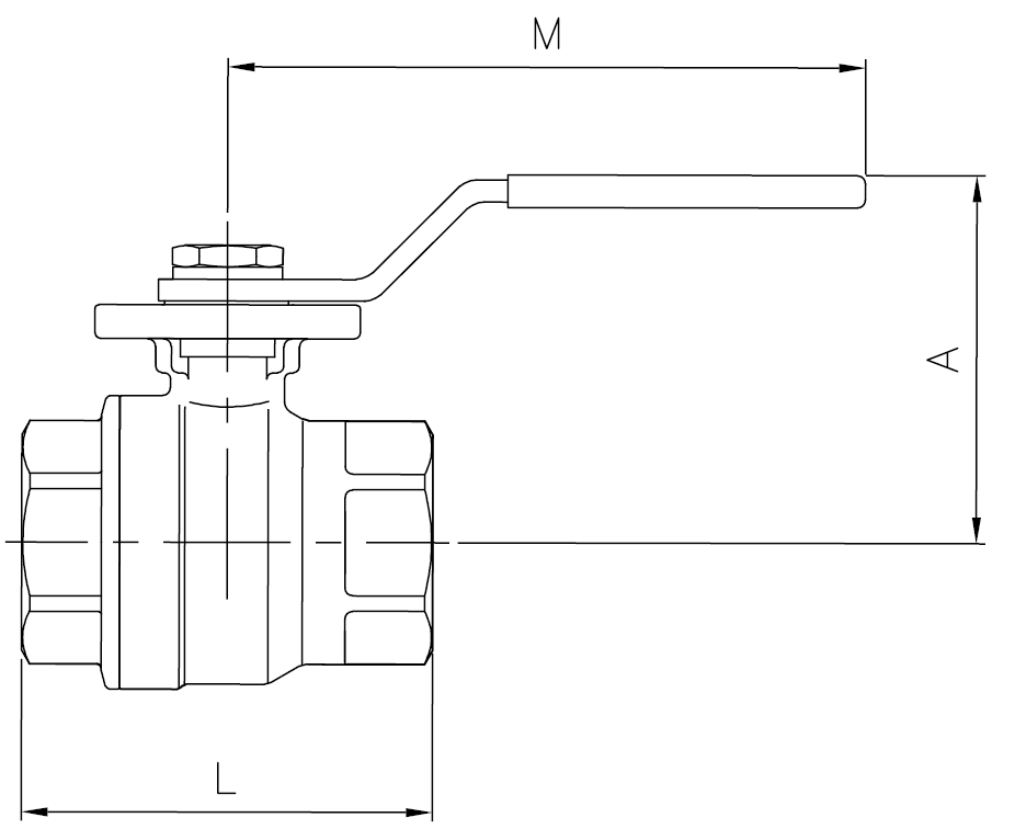 Válvula de esfera para actuador INOX AISI316-980